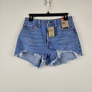 Levi's 501 High Rise Fitted Through Hip Cut Off Shorts Size 28 NWT